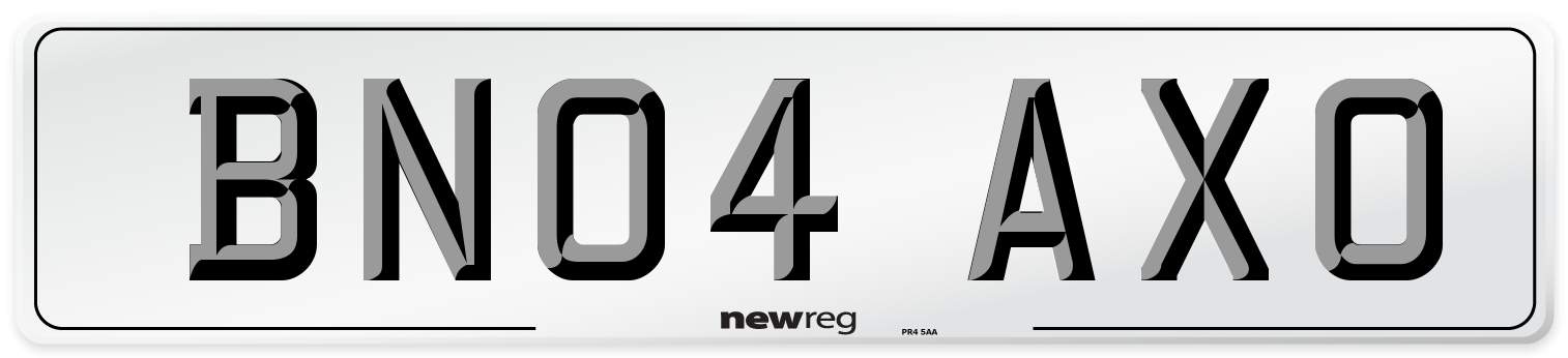 BN04 AXO Number Plate from New Reg